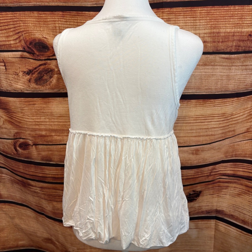 Forever 21 Womens White Tank Style Babydoll Sleeveless Top Size S - Picture 2 of 6